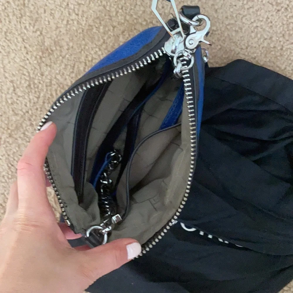 Botkier Cruz Leather Colorblock Crossbody Bag Blue White Black
